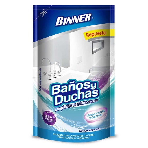 LIMPIADOR DESINFECTANTE 1226 BANOS Y DUCHAS REPUESTO 500ML  (109788)