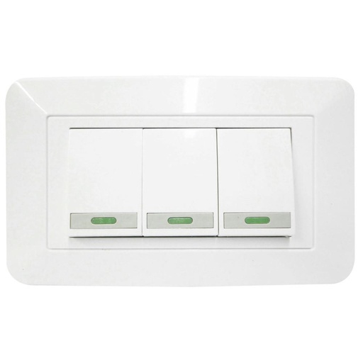 LINEA BK BLANCA INCRUSTAR SWICHE TRIPLE CONMUTABLE 110-220 (118Z-03 -3WAY) (RETIE-FL)(HT20337)