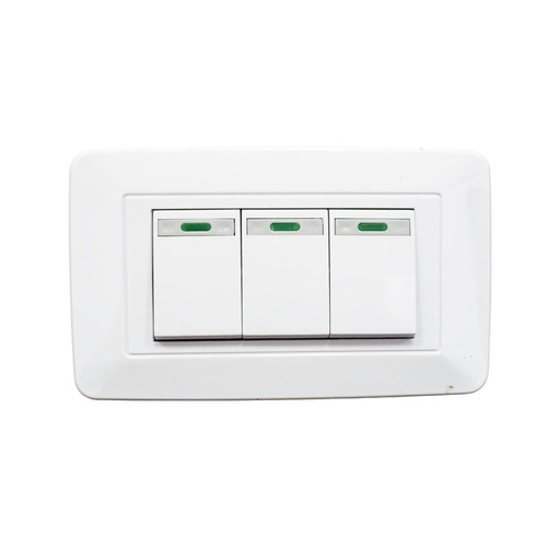 LINEA BK BLANCA INCRUSTAR SWICHE TRIPLE CONMUTABLE VHARBOR 110-220(118Z-03 -3WAY) (RETIE-FL)(HT1520) HT20337