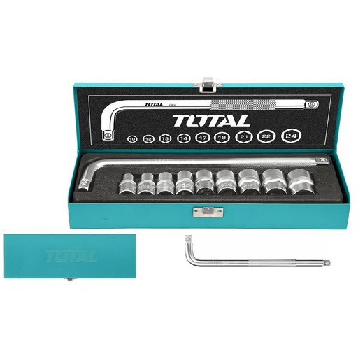 JUEGO DE COPAS X 10 PZS 1/2 (10-24MM) INDUSTRIAL TOTAL (THTL121101)