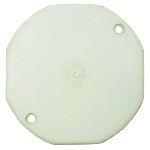 TAPA PLASTICA OCTAGONAL BLANCA R/G
