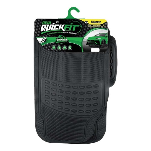 TAPETE PARA AUTO PVC QUICK FIT UNIVERSAL TKC T/PESADO X3 NEGRO (206236)