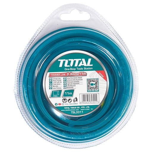NYLON GUADAÑADORA  CUADRADO 3,3MM X 11M TOTAL (TSL3311)