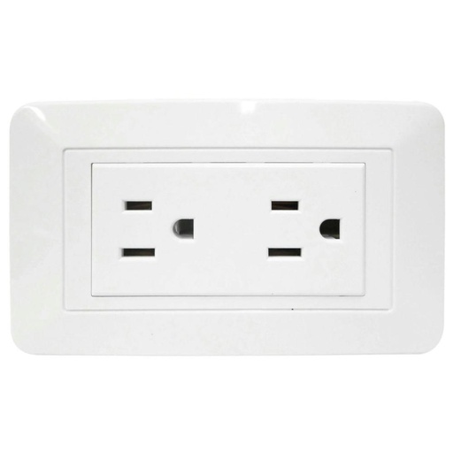 LINEA BK BLANCA INCRUSTAR TOMA DOBLE 110-220 (118Z-06) (HT20339)