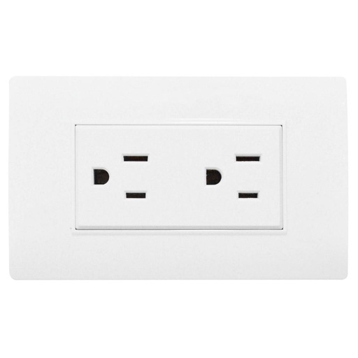 LINEA BK PLUS BLANCA INCRUSTAR TOMA DOBLE 110-220 (118K-06) (HT20680)