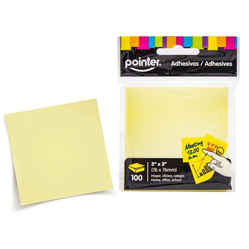 NOTAS ADHESIVAS X 3 PULG POINTER AMARILLO CLARO