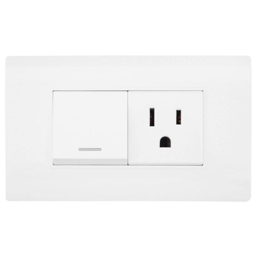 LINEA BK PLUS BLANCA INCRUSTAR TOMA SWICHE 110-220 (118K-07-3W) (HT20682)