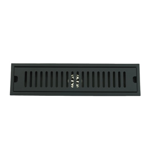 REJILLA SIFON PISO CORRIENTE ACERO INOXIDABLE NEGRA 10x40CM UDUKE (HT1589)