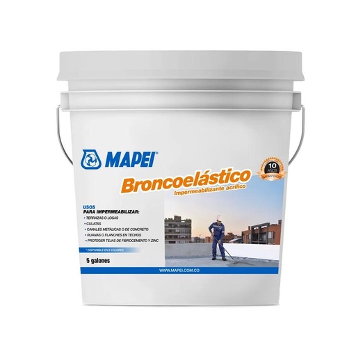 IMPERMEABILIZANTE ACRILICO 10 AÑOS BRONCOELASTICO CUÑETE GRIS (4BE4300119)