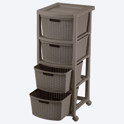 CAJONERO RATTAN 4G MOCCA RIMAX
