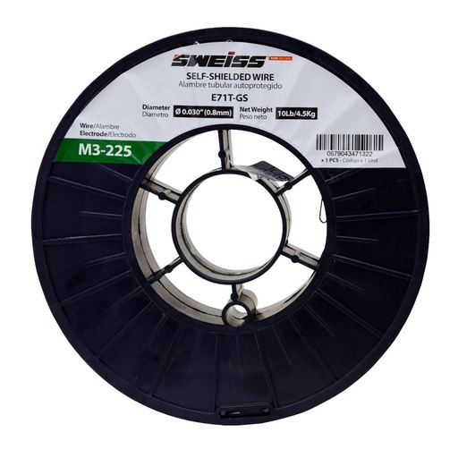 SOLDADURA FCAW AUTOPROTEGIDA AWS E71T-GS 200MM 10LB 4.5KG SWEISS (0.030/0.8MM) (M3-225)