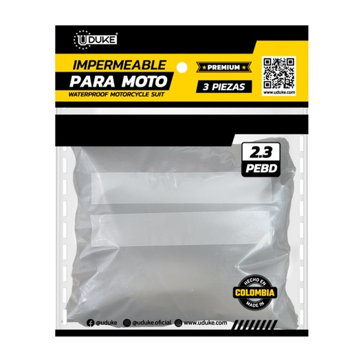 IMPERMEABLE PARA MOTO PLASTICO COMPLETO REFLECTIVO PRO-PREMIUM TALLA L (IPL)