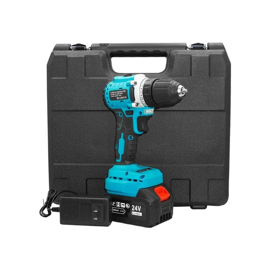 TALADRO INALAMBRICO 3/8 24V INCLUYE BATERIA Y CARGADOR (HT2184)