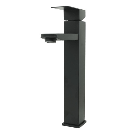 LLAVE LAVAMANOS MONOCONTROL ACERO INOXIDABLE  CUADRADA NEGRA ALTA 30CM UDUKE (HT2031)