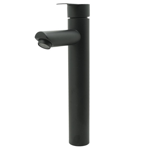 LLAVE LAVAMANOS MONOCONTROL ACERO INOXIDABLE REDONDA NEGRA ALTA 30CM  UDUKE (HT2035)