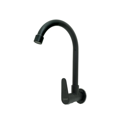 LLAVE LAVAPLASTOS CUELLO GANSO PARED ALETA ACERO INOXIDABLE  NEGRA UDUKE (HT2045)