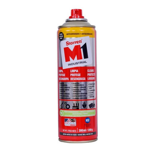 ACEITE LUBRICANTE EN AEROSOL INDUSTRIAL 300ML STARRETT (LUBRICA LIMPIA Y PROTEGE)(M1-300)