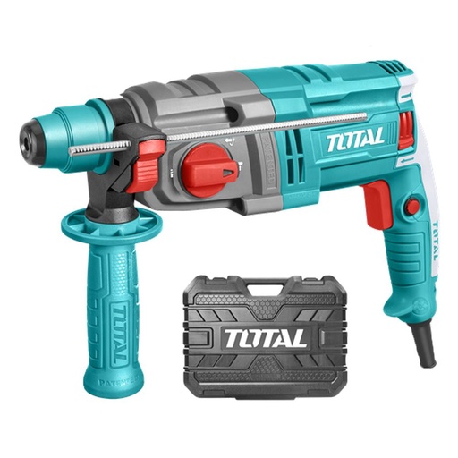 TALADRO ROTOMARTILLO SDS PLUS 650W 1,7 JOULES 110-120V INCLUYE 2 BROCAS Y 1 JUEGO DE ESCOBILLAS SUPER TOTAL (UTH306236)