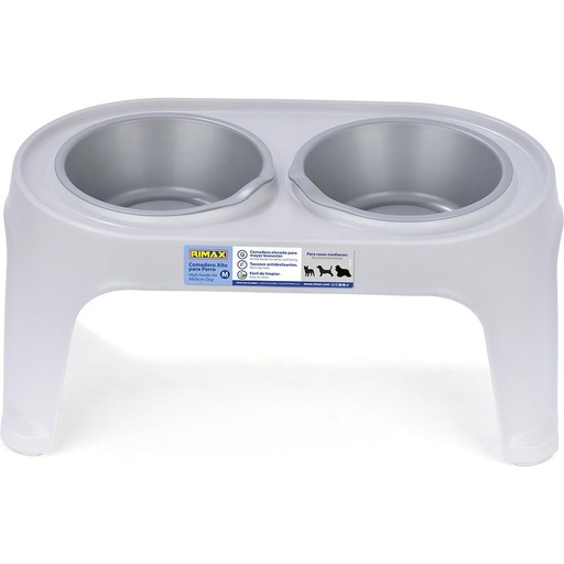 COMEDOR PARA PERROS PEQUEÑO GRIS RIMAX (13823)