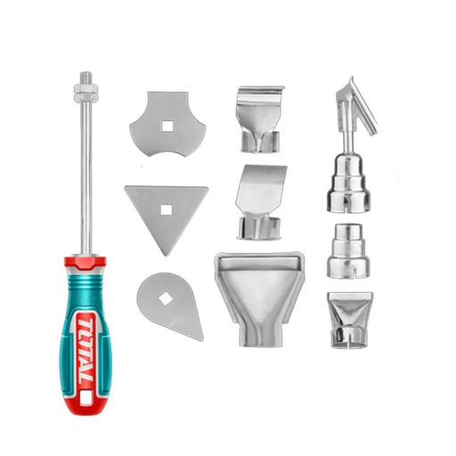 KIT DE ACCESORIOS PARA PISTOLA CALOR X 10 PZS INDUSTRIAL SUPER TOTAL (TBA1011)