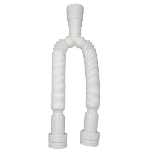 SIFON LAVAPLATOS FLEXIBLE BLANCO DOBLE  1 1/4" BLANCO  UDUKE (HT2283)