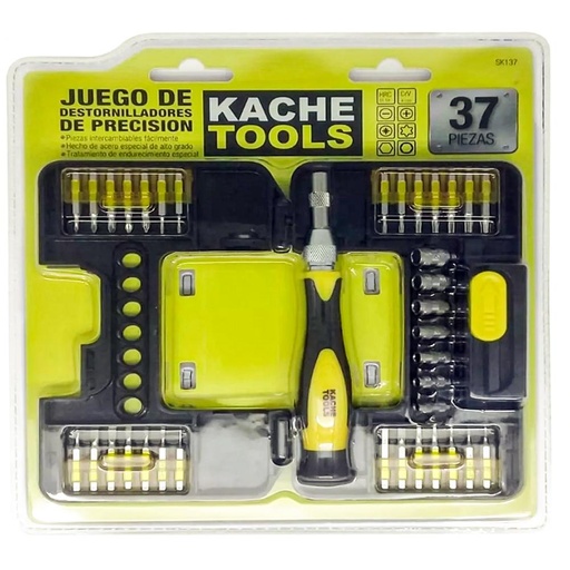 DESTORNILLADOR JUEGO X 37 PZS  KACHE TOOLS SK137 (37588)