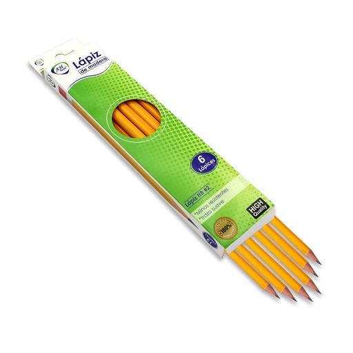 LAPIZ AHROYAL AMARILLO  MADERA #2.HB X 6 UND (PAC3179)