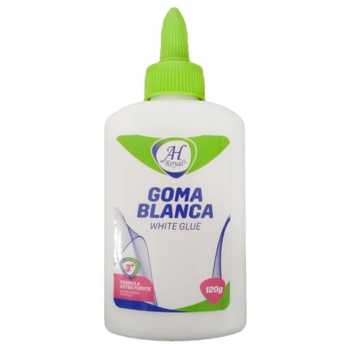 GOMA BLANCA AHROYAL DE 120 GRAMOS DISPLEY X 12 UND(EGA)