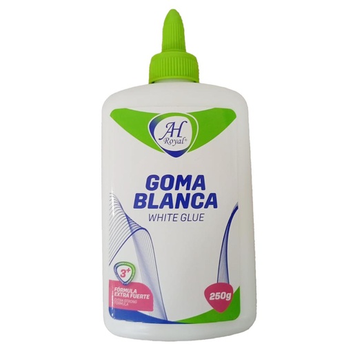 GOMA BLANCA AHROYAL DE 250 GRAMOS DISPLEY X 6 UND(EGA)