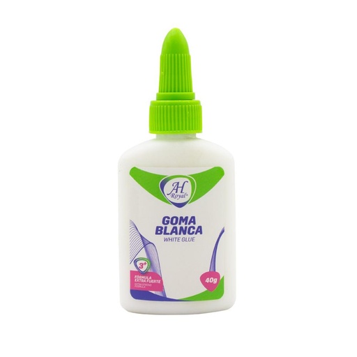 GOMA BLANCA AHROYAL DE 40 GRAMOS DISPLEY X 12 UND(EGA)