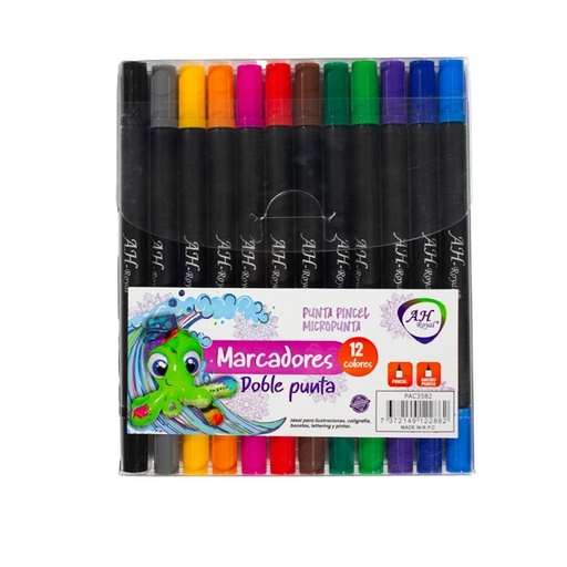 MARCADOR AH ROYAL MULTITRAZO SET X 12 UNDS (PAC3582)