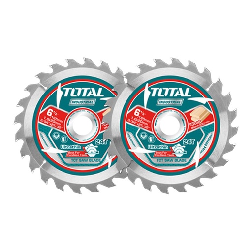DISCO CORTE MADERA 6 1/2" JUEGO X 2 UNIDADES INDUSTRIAL  SUPER TOTAL (TAC2331653)