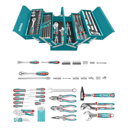 CAJA HERRAMIENTAS INCLUYE 108 PZS INDUSTRIAL METALICA TOTAL (THTCS121081)