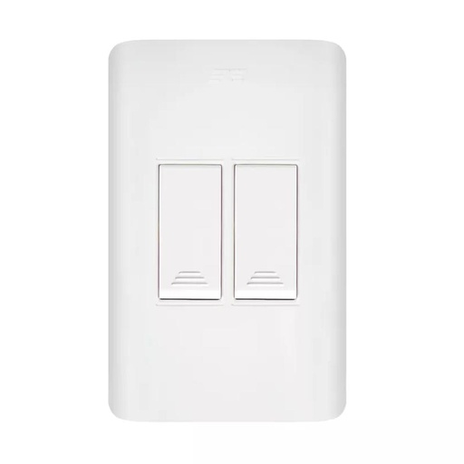 LINEA AVE  BLANCA INCRUSTRAR SWICHE  DOBLE (15011)