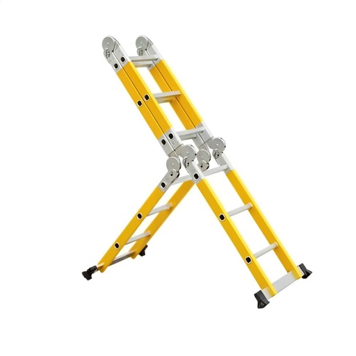 ESCALERA MULTIPOSICIONES EN FIBRA DE VIDRIO  12 PELDAÑOS UDUKE SIN PLATAFORMA (3.6MTRS)(150KLS)(HT3179)