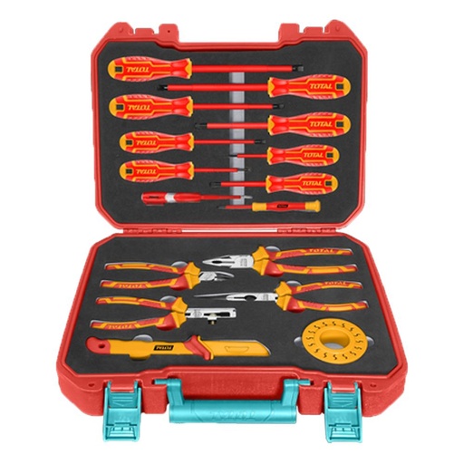 SET DE HERRAMIENTAS AISLADAS 1000V X 16 PZS INDUSTRIAL SUPER TOTAL (THKITH1601)
