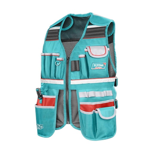 CHALECO PORTA  HERRAMIENTA DE 17 BOLSILLOS INDUSTRIAL CAPACIDAD MAXIMA 3KG SUPER TOTAL (TTVT16025)