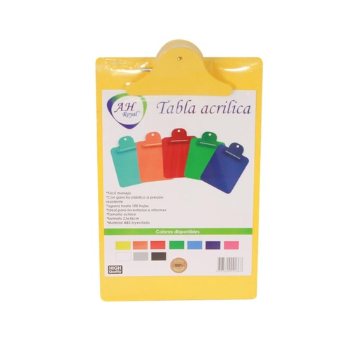 TABLA DE APOYO PLASTICA OFICIO AH ROYAL (OF9617)