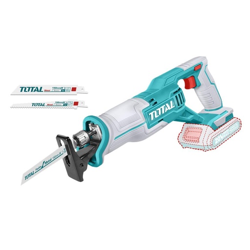SIERRA SABLE INALAMBRICA 20V  (CAPACIDAD DE CORTE METAL:8MM-MADERA 115MM) INCLUYE DOS SEGUETAS, BATERIA Y CARGADOR NO INCLUIDO TOTAL (TRSLI1152)