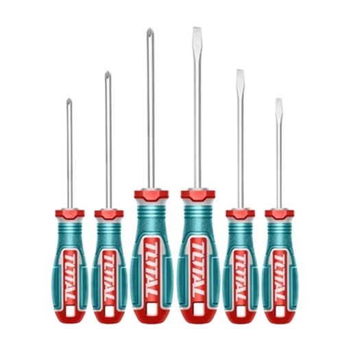 JUEGO DESTORNILLADORES X 6PZS  (+)(-) + DESTORNILLADOR CON PUNTAS INTERCAMBIALES (20 PUNTAS) INDUSTRIAL SUPER TOTAL(TKSDS2726)
