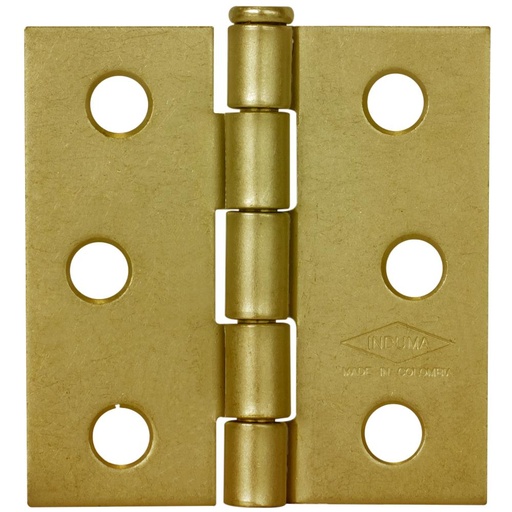 BISAGRA NUDO CABEZA PLANA DORADA INDUMA 3X3 C-16 X12 PARES (PUERTA) (T1106-0061)