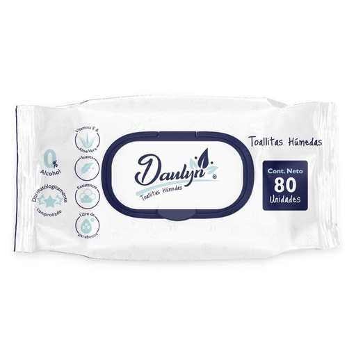 PAÑITOS HUMEDOS DAULYN X 80 UNIDADES
