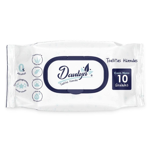 PAÑITOS HUMEDOS DAULYN X 10 UNIDADES