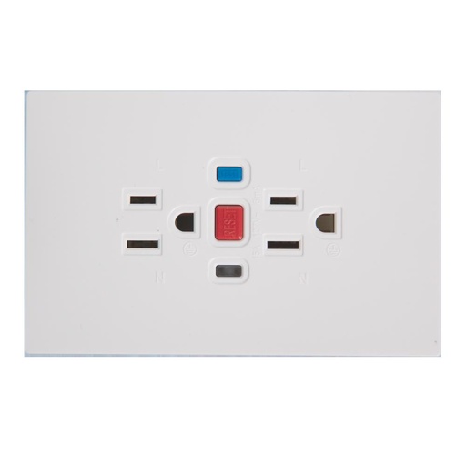 TOMA DOBLE GFCI TERRA BLANCA UDUKE (V7-020)
