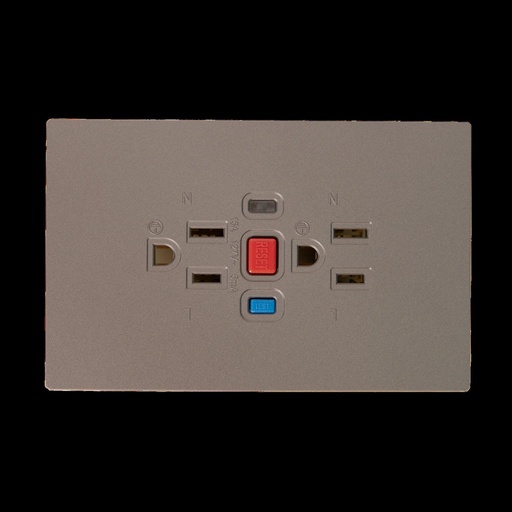 TOMA DOBLE GFCI TERRA GRIS UDUKE (V8-020)
