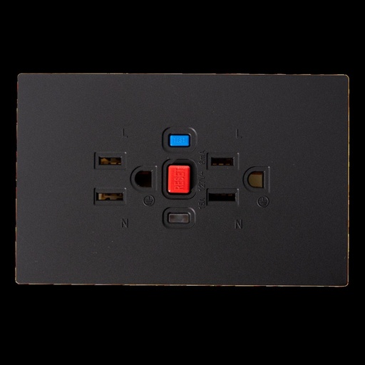 TOMA DOBLE GFCI TERRA NEGRA UDUKE (V6-020)
