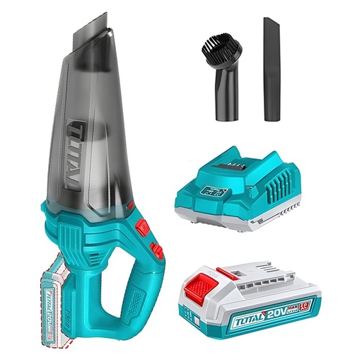 ASPIRADORA DE MANO INALAMBRICA 20V 0.5L INCLUYE 1 BATERIA 2.0AH Y CARGADOR  TOTAL (UTVLI20126)