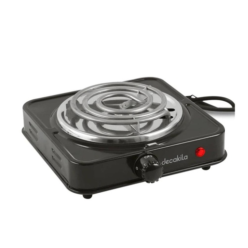 ESTUFA ELECTRICA PORTATIL 1 PUESTO 120V 1000W (21X24X7.5CM)  DECAKILA (KUCC001B)