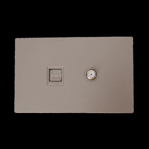 TOMA TELEFONO + TOMA TV TERRA GRIS UDUKE (V8-036)