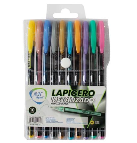 BOLIGRAFO METALIZADO BLISTER X 10 UNDS AH ROYAL (PAC2208)